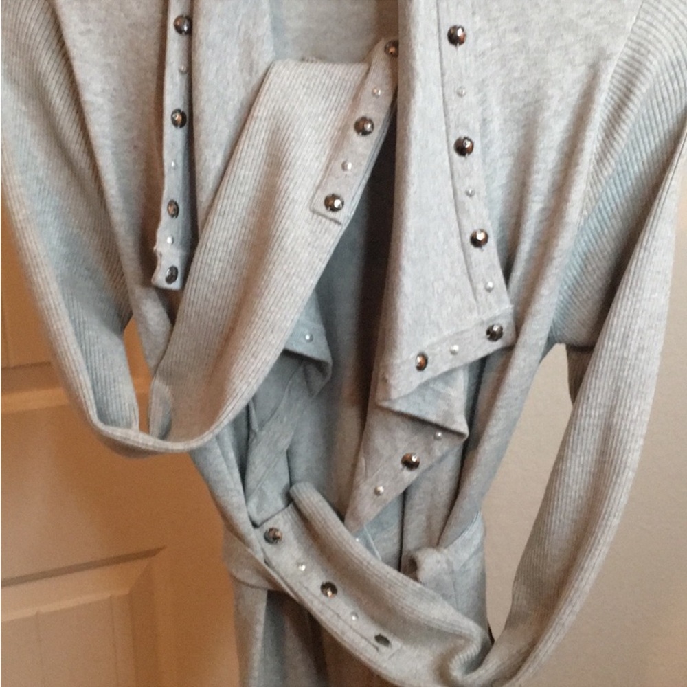 Cache Gray Embellished Cardigan - Picture 3 of 11